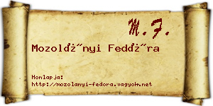 Mozolányi Fedóra névjegykártya